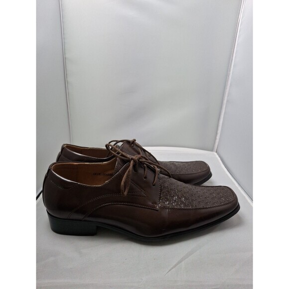 IZAK MATALINI Men\'s Brown Dress Shoes Size 7.5 Woven Details Oxfords main image 6
